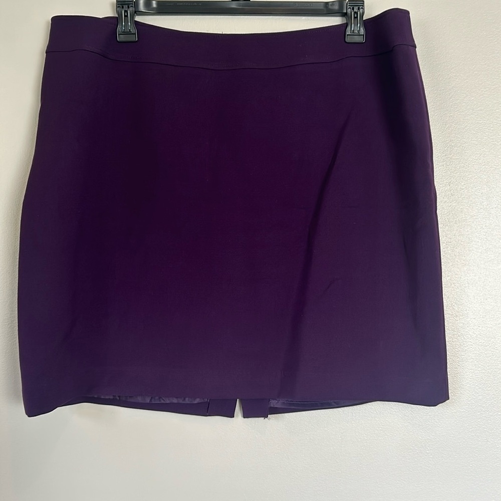 Tahari ASL Magenta Knee Length Purple Skirt Size 18W Zipper Lined
